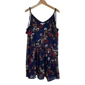 Mossimo Navy Blue Floral Sleeveless Dress‎
